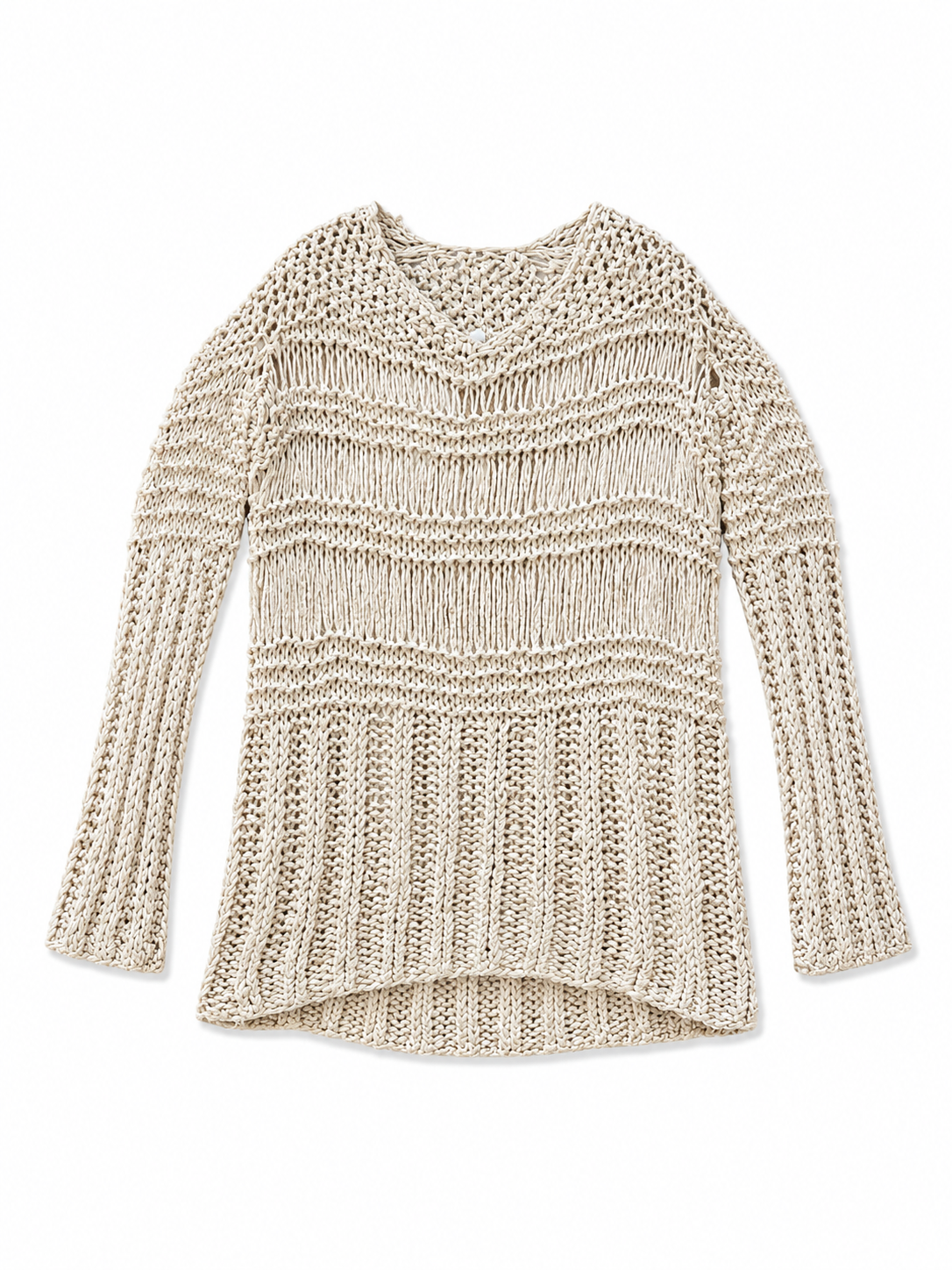 Cream Crochet Sweater Dress