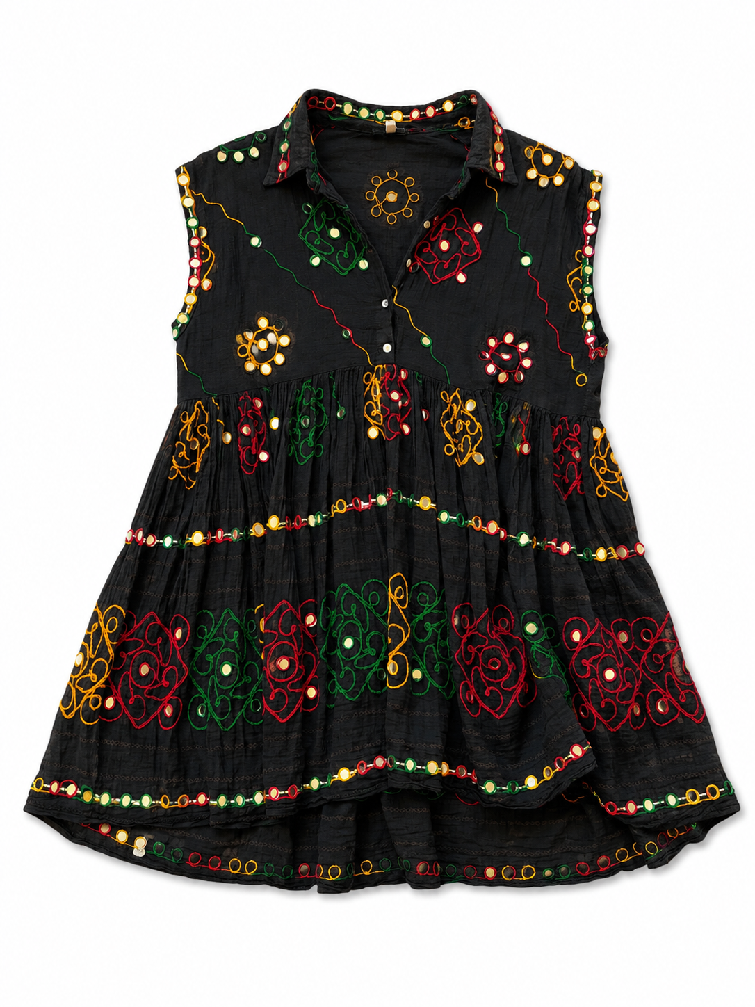 Embroidered Mini Dress