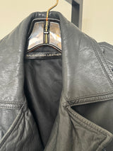 Gray Leather Moto Jacket
