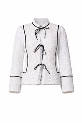White Embroidery with black bows