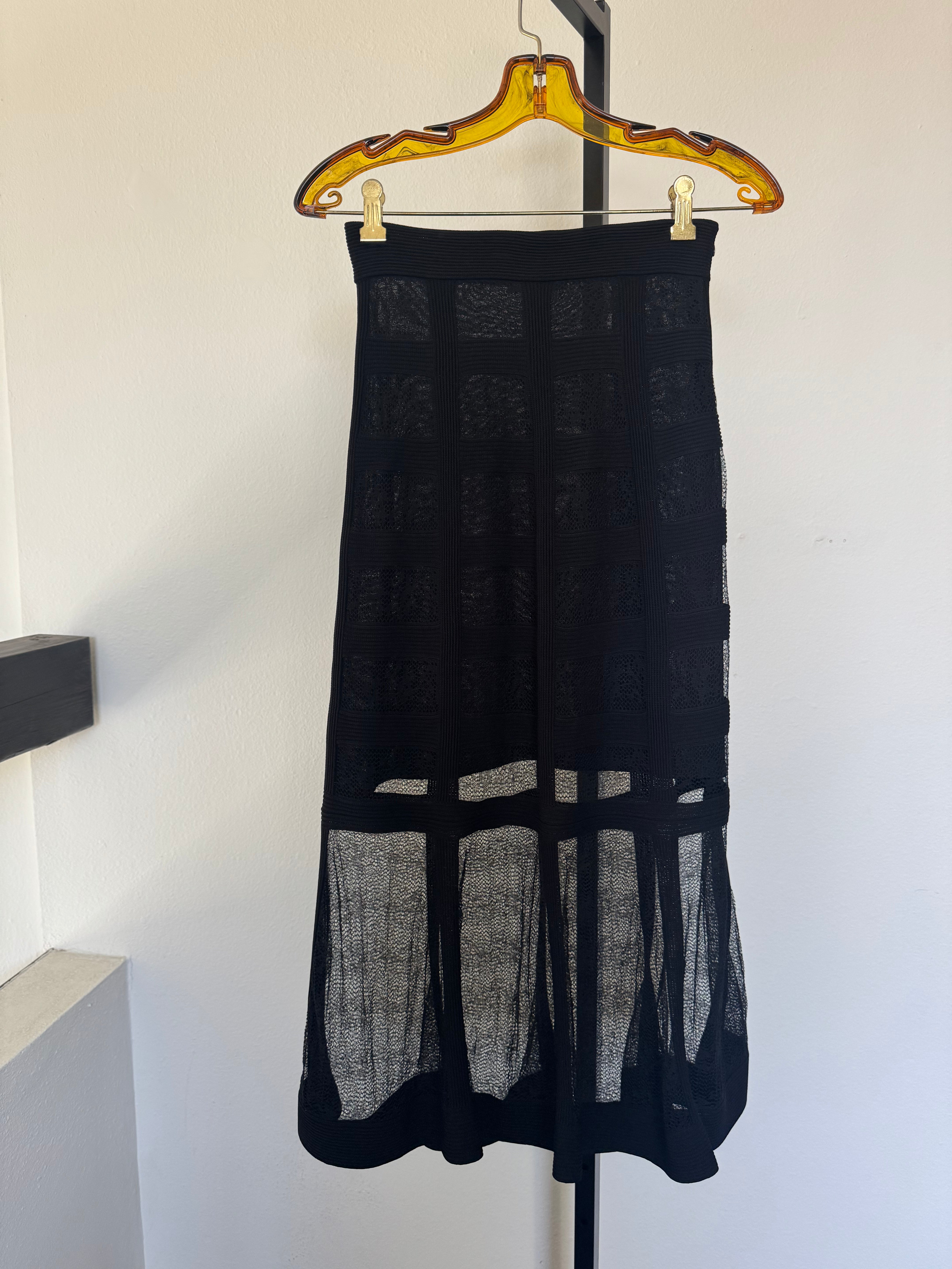 Stunning Semi Sheer Knit Skirt