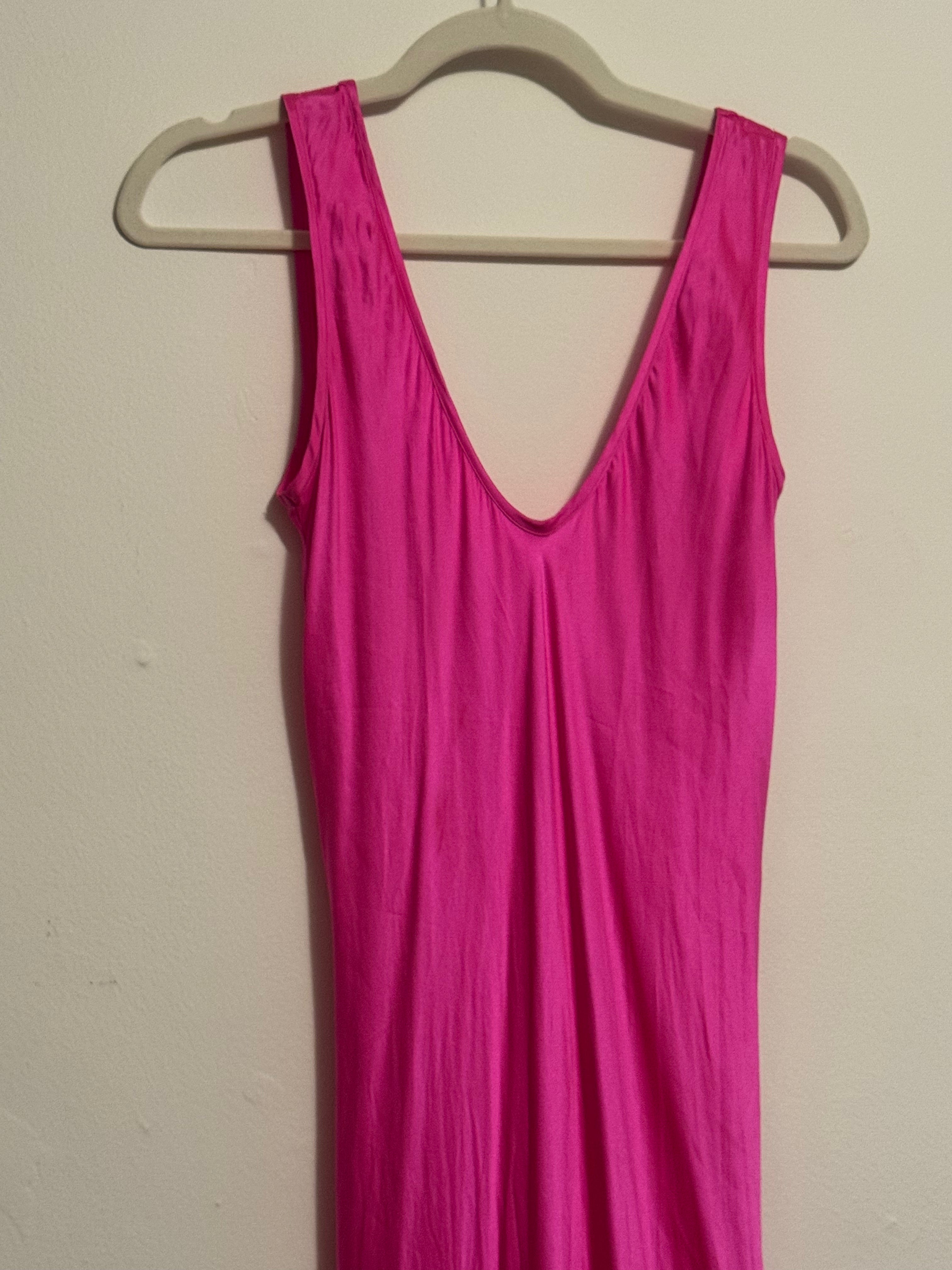 Hot Pink Silk Slip