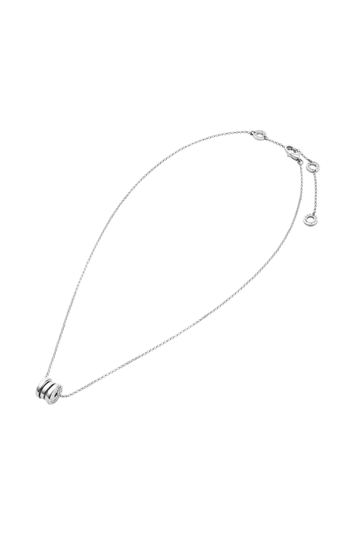 Zero 1 18 kt white gold mini pendant necklace with Black detailing and chain