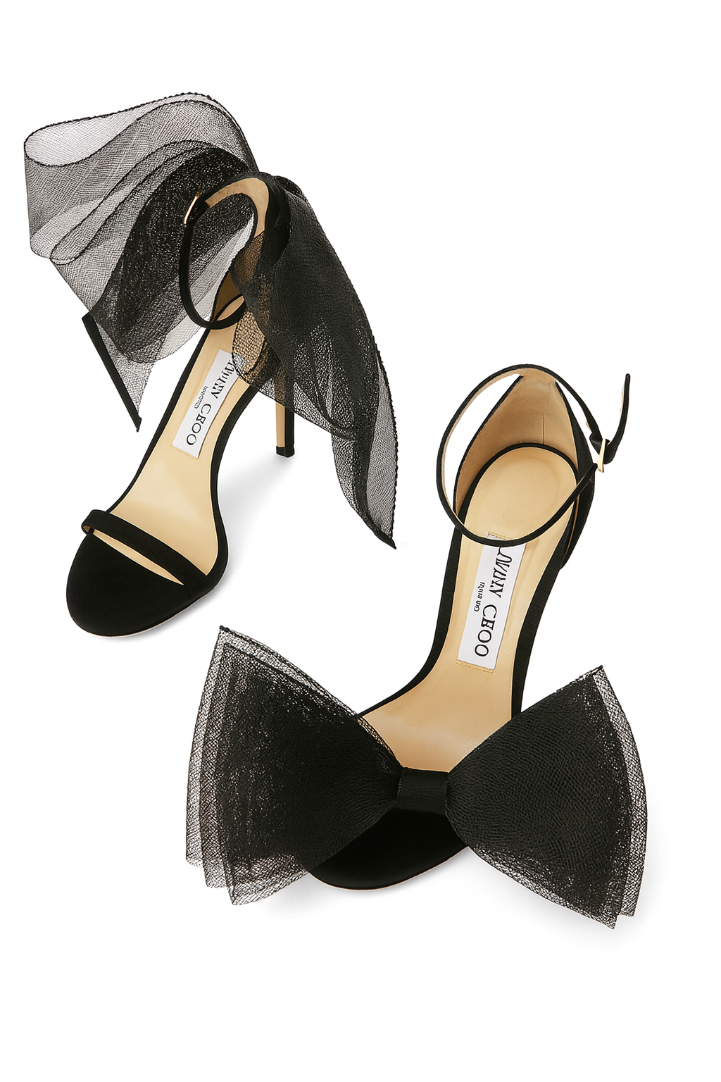 Bow Detailed Organza Heel