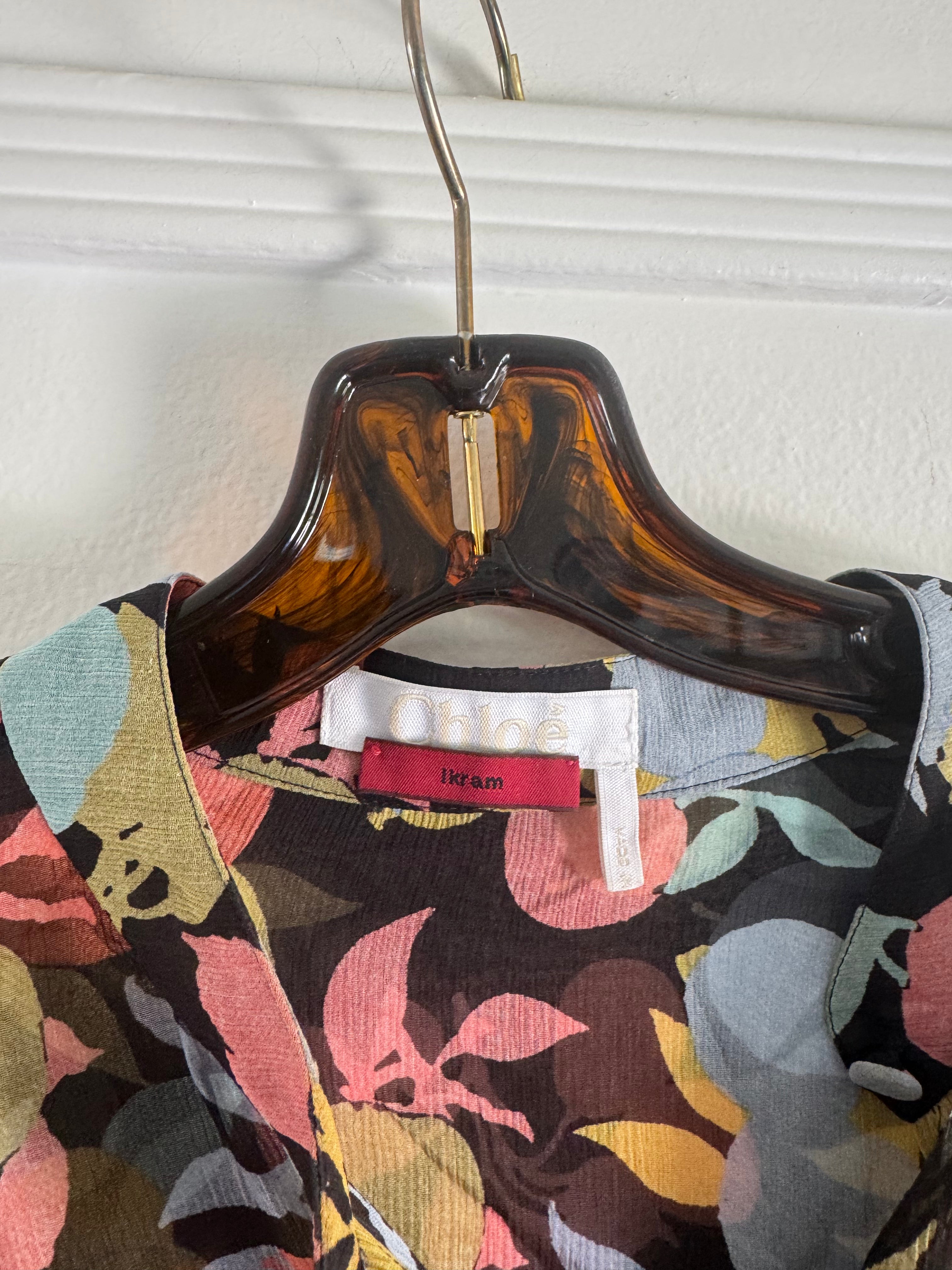 Fruit and Floral Chiffon Shirt