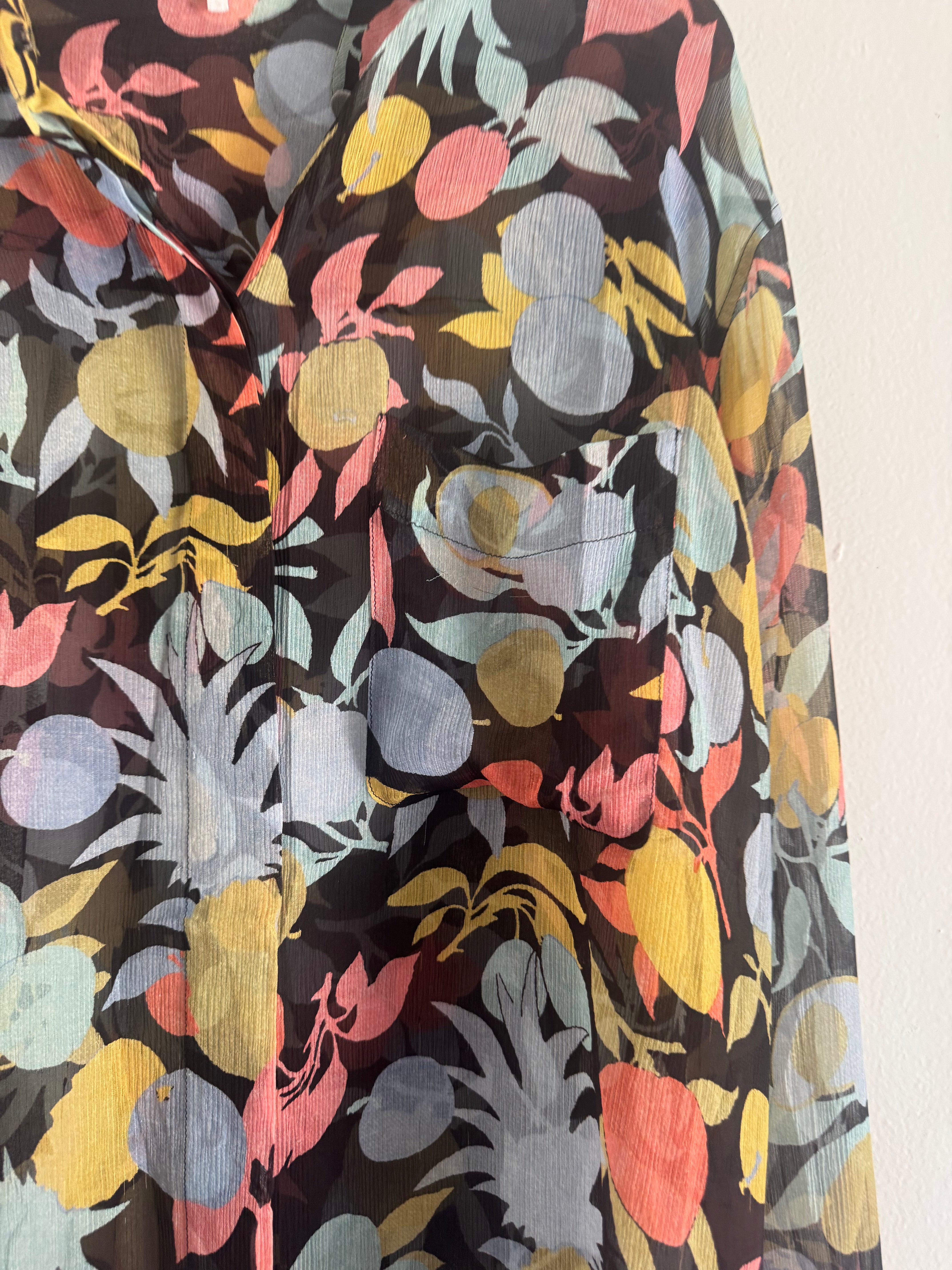 Fruit and Floral Chiffon Shirt
