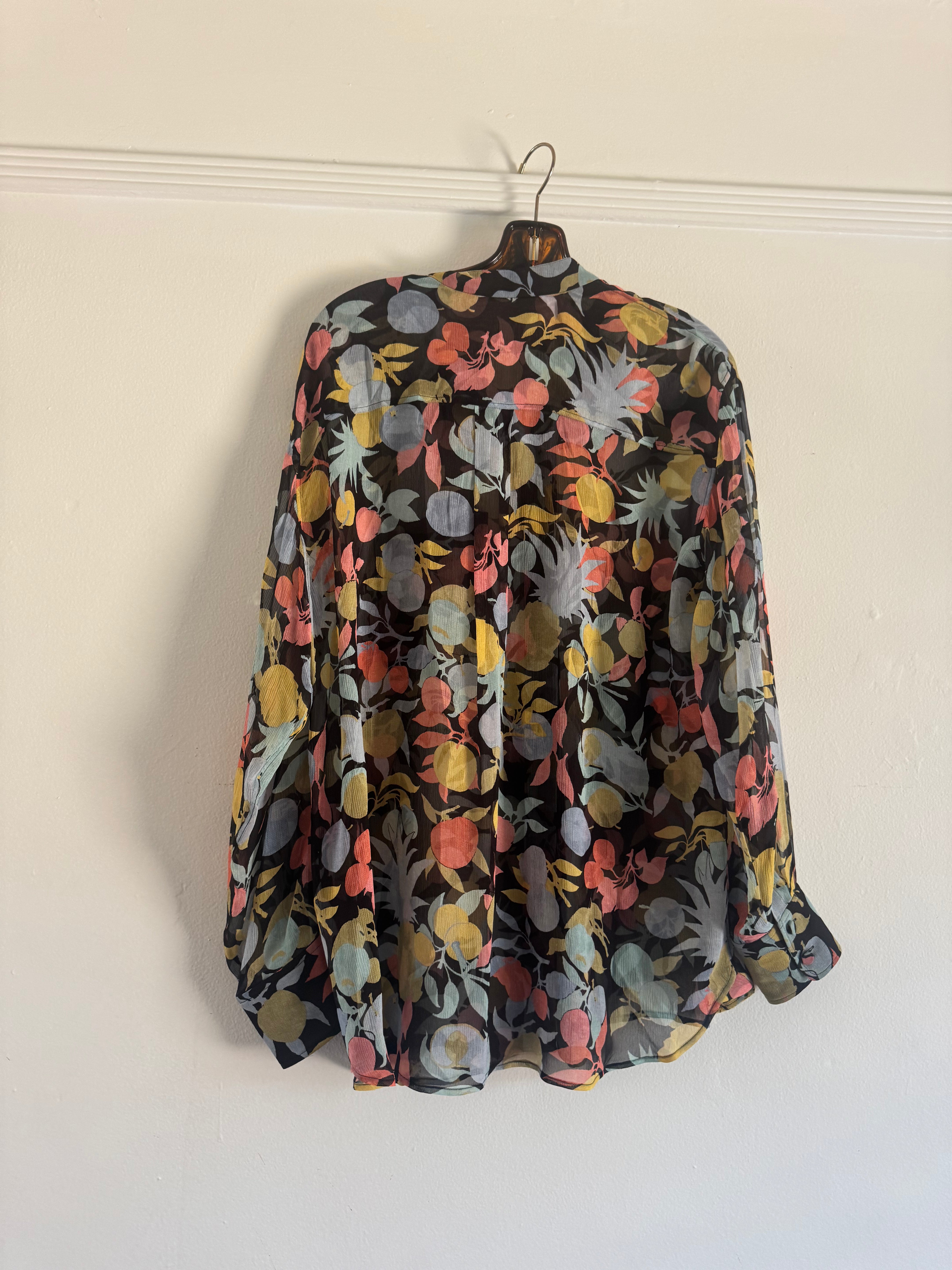 Fruit and Floral Chiffon Shirt