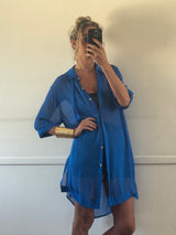 Cobalt Chiffon Tunic