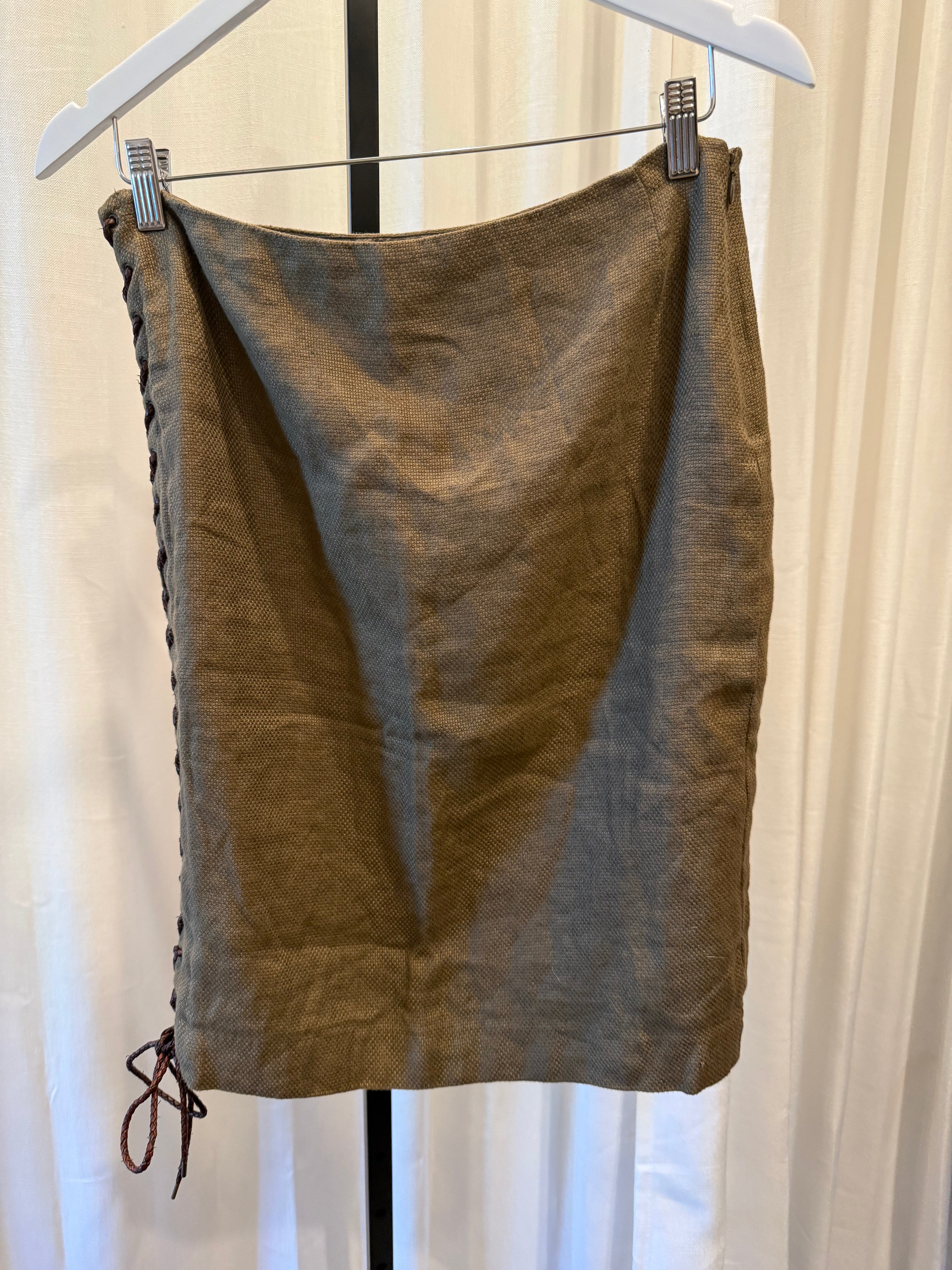 Skirt with Leather Detail