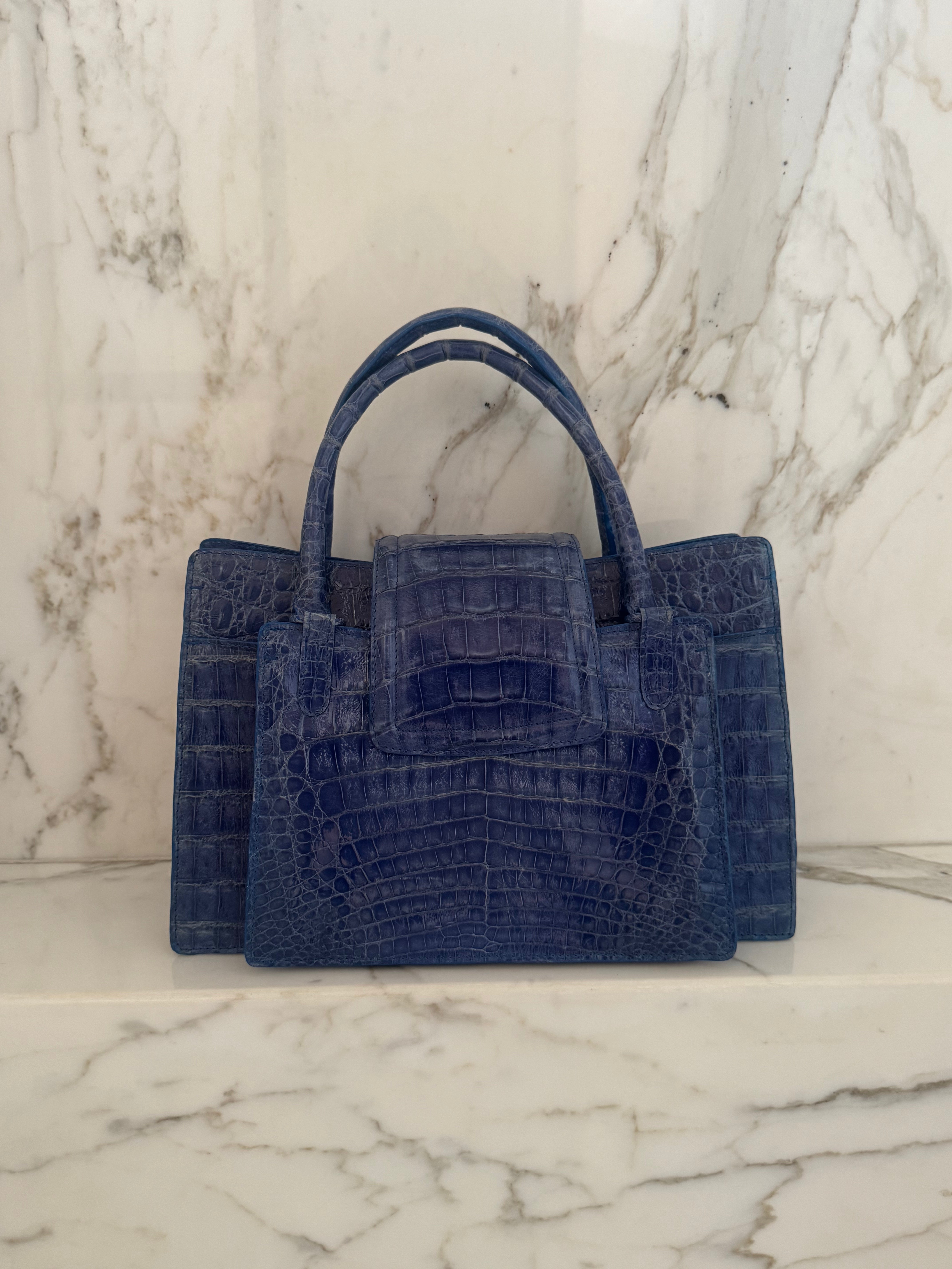 Cobalt Blue Crocodile bag