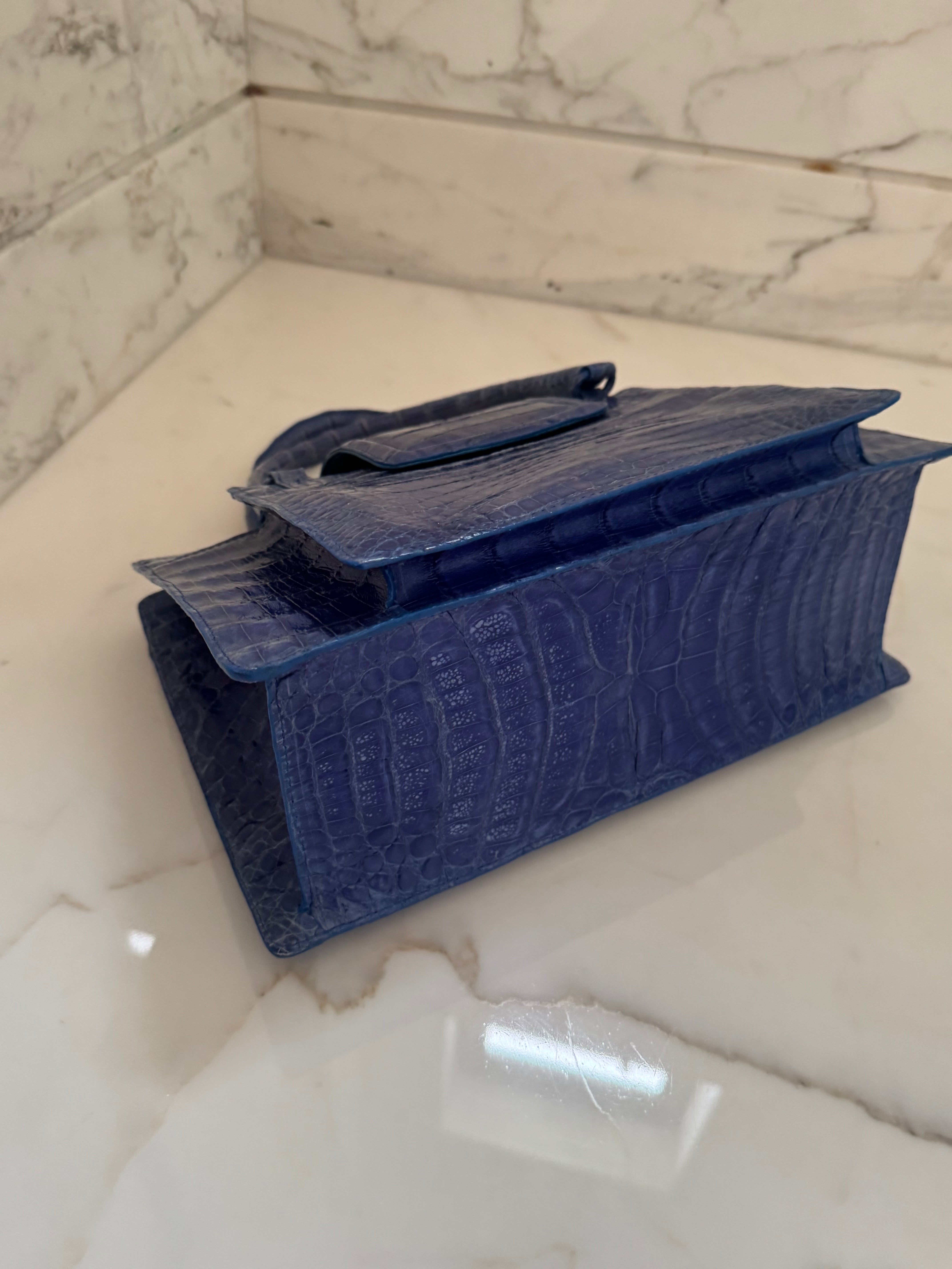 Cobalt Blue Crocodile bag