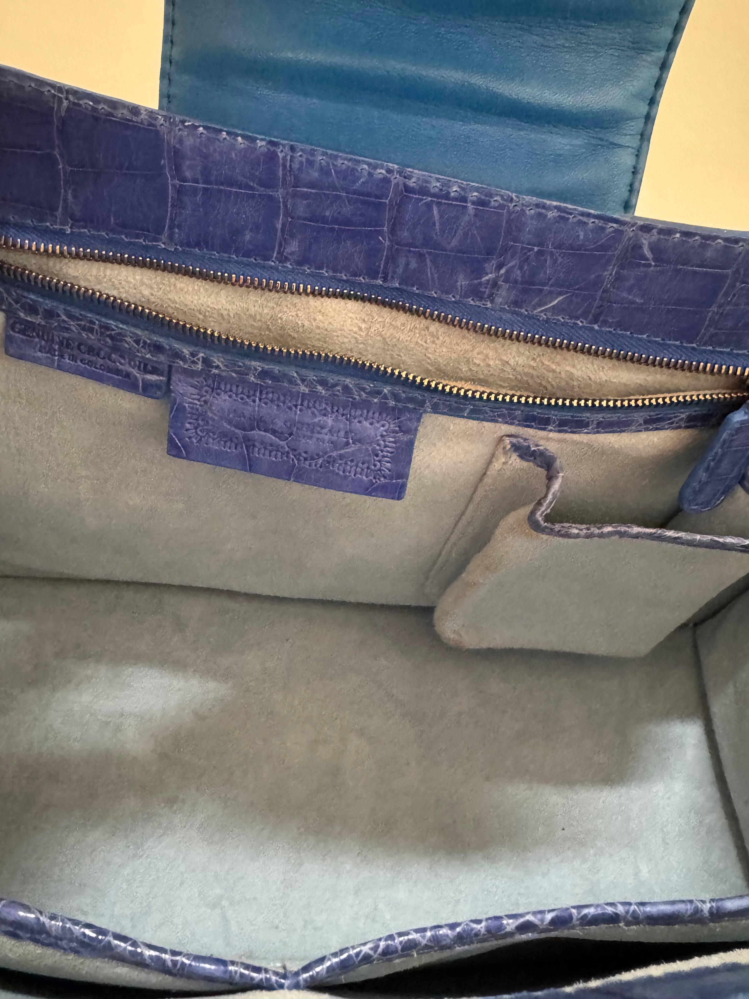 Cobalt Blue Crocodile bag
