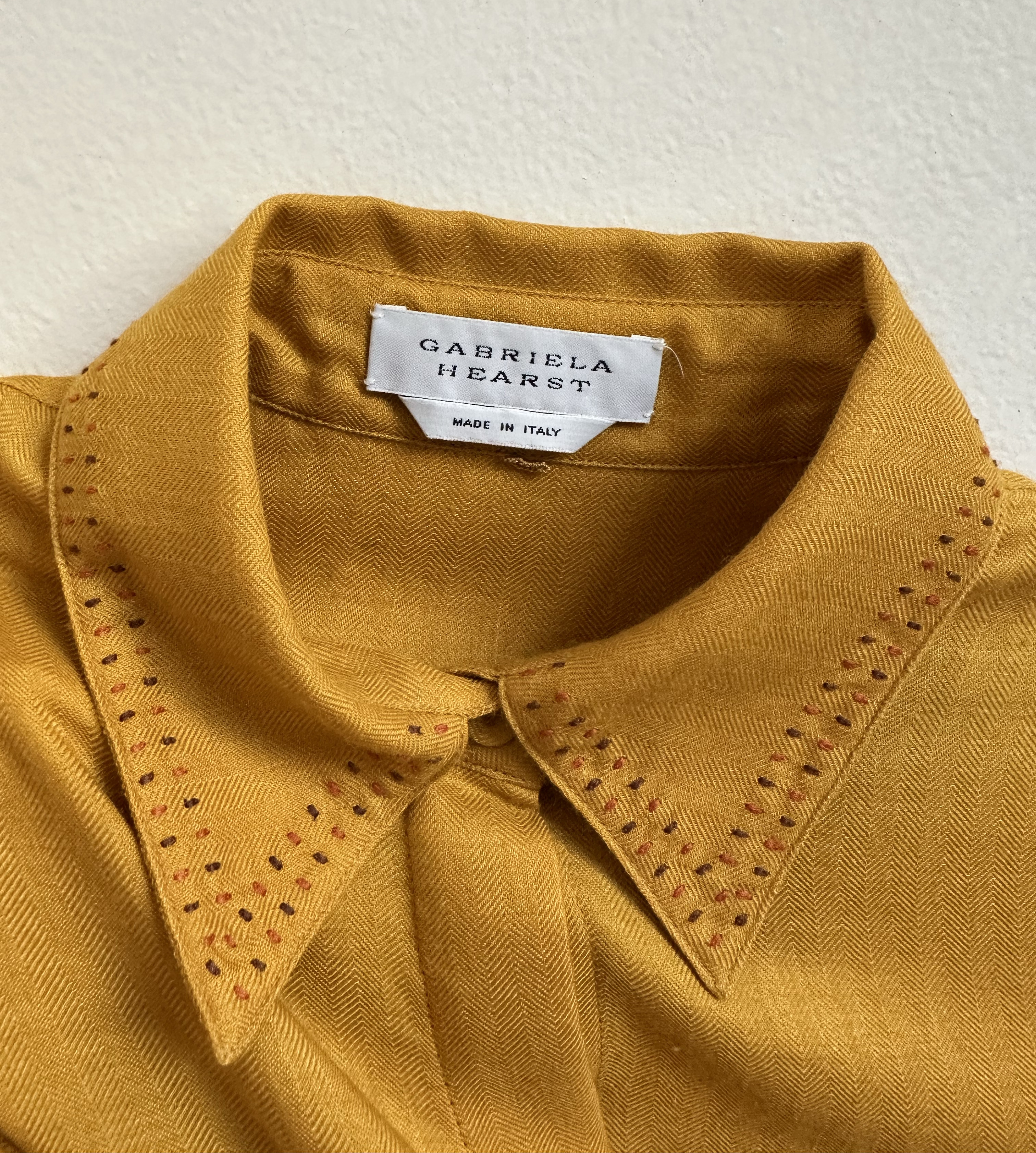 Orange Shirt with Embroidery Detail
