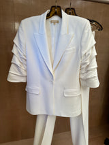 Scrunched-Sleeve Suit