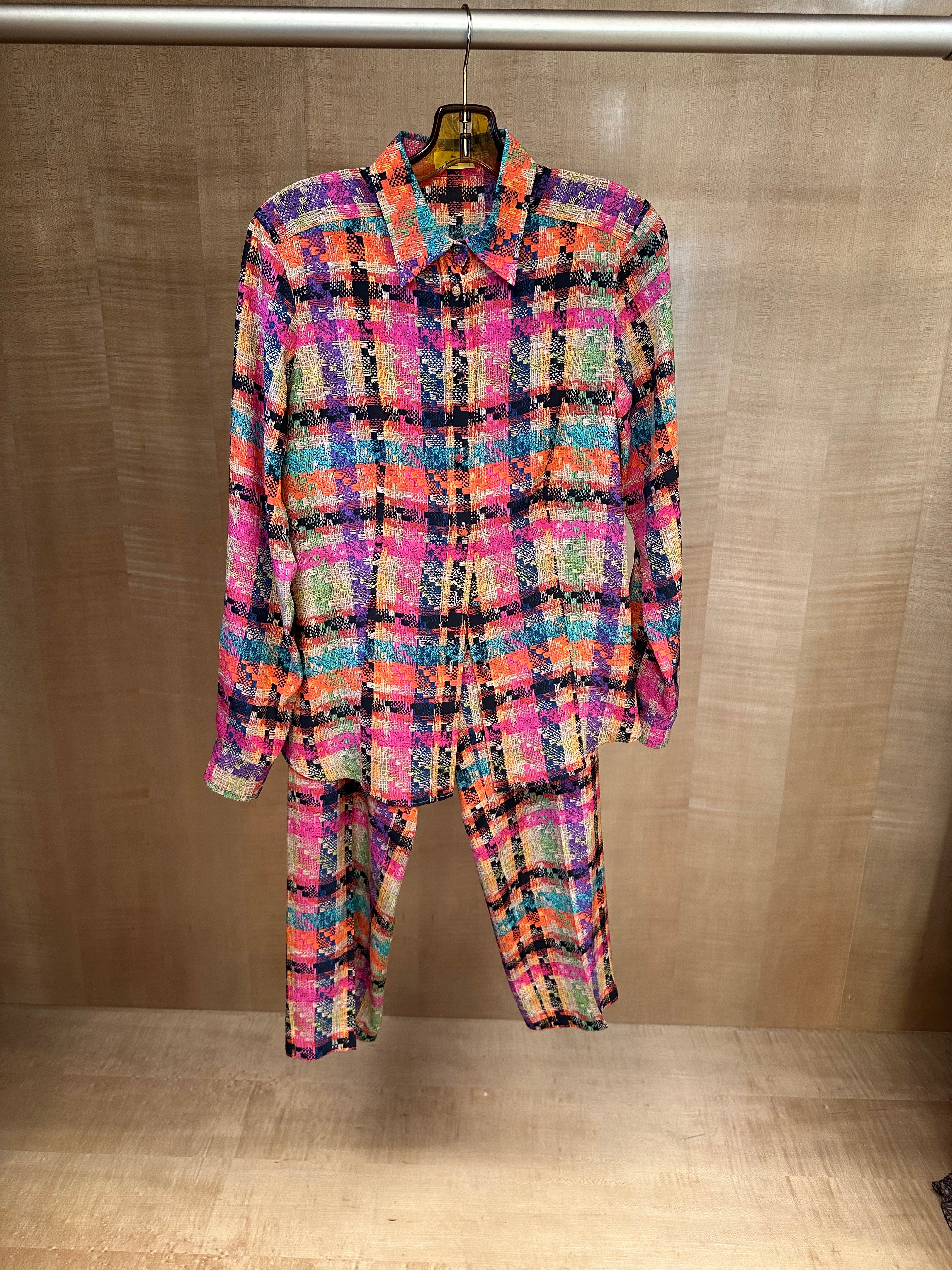 Plaid Silk Set