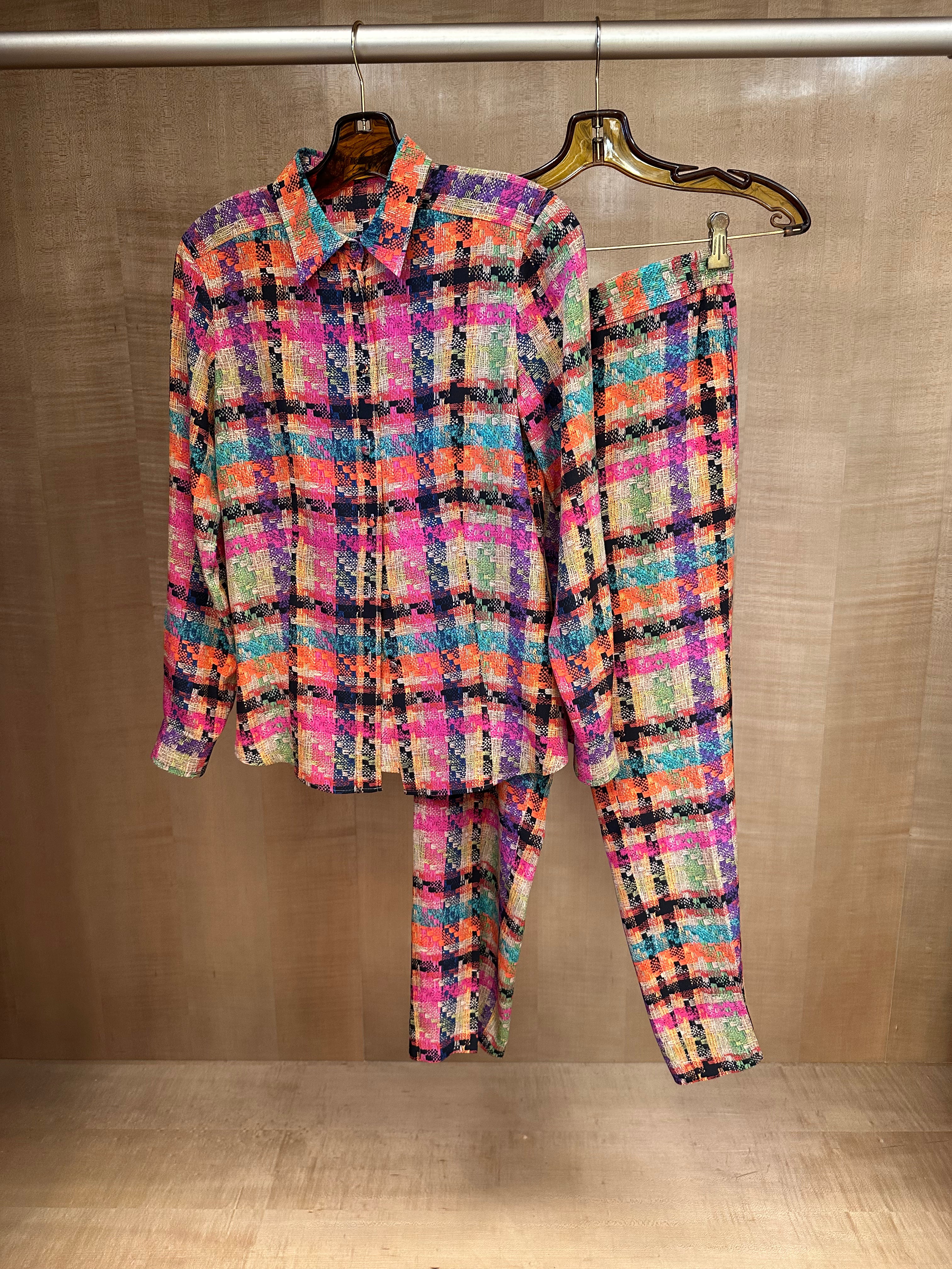 Plaid Silk Set