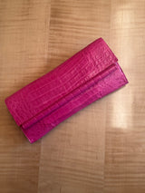 Hot Pink Crocodile Clutch Bag