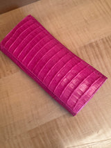 Hot Pink Crocodile Clutch Bag