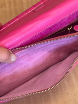 Hot Pink Crocodile Clutch Bag