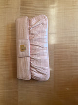 Blush Pink Crocodile Clutch