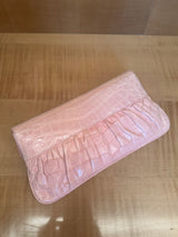 Blush Pink Crocodile Clutch