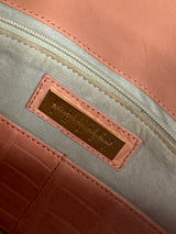 Blush Pink Crocodile Clutch