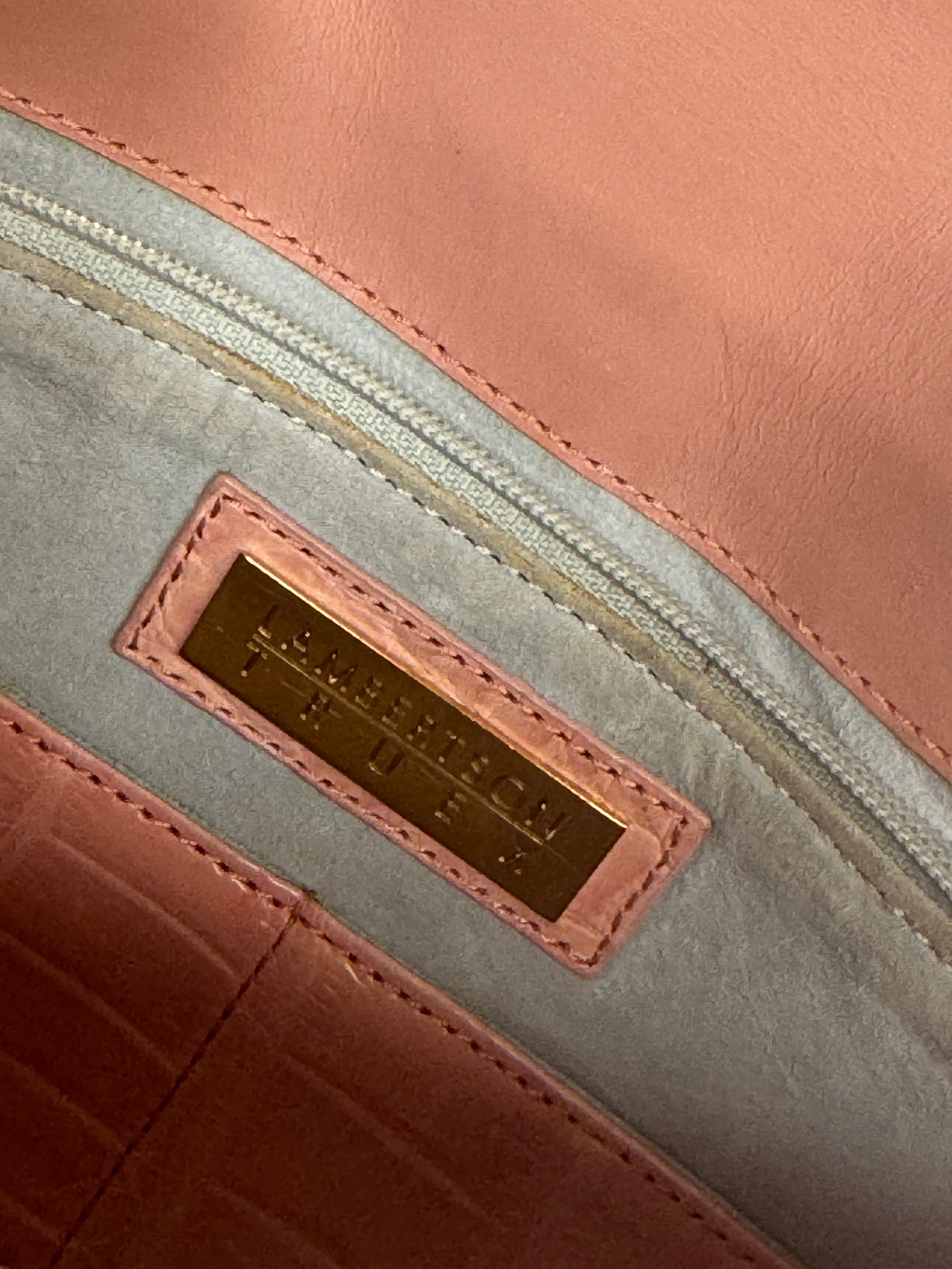 Blush Pink Crocodile Clutch