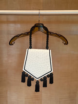 Ostrich Bag with Black Tassles