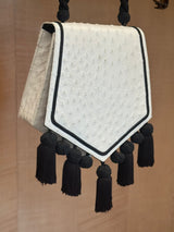 Ostrich Bag with Black Tassles
