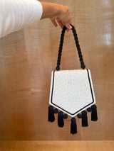 Ostrich Bag with Black Tassles