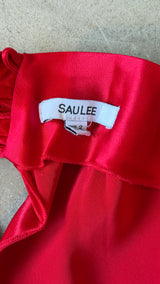 Penelope Backless Satin Gown In Red