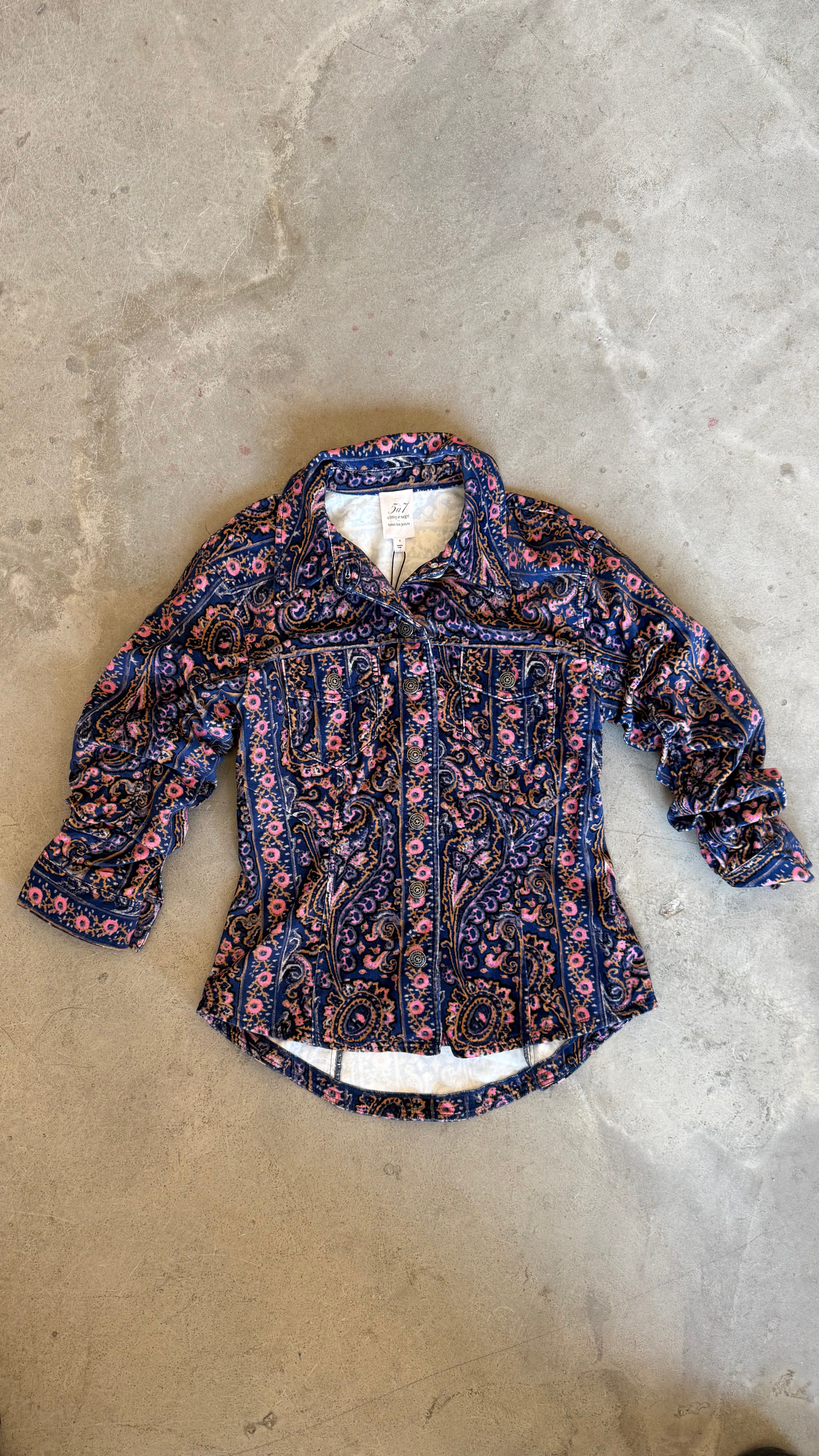 Paisley Velveteen Scrunched Canyon Jacket