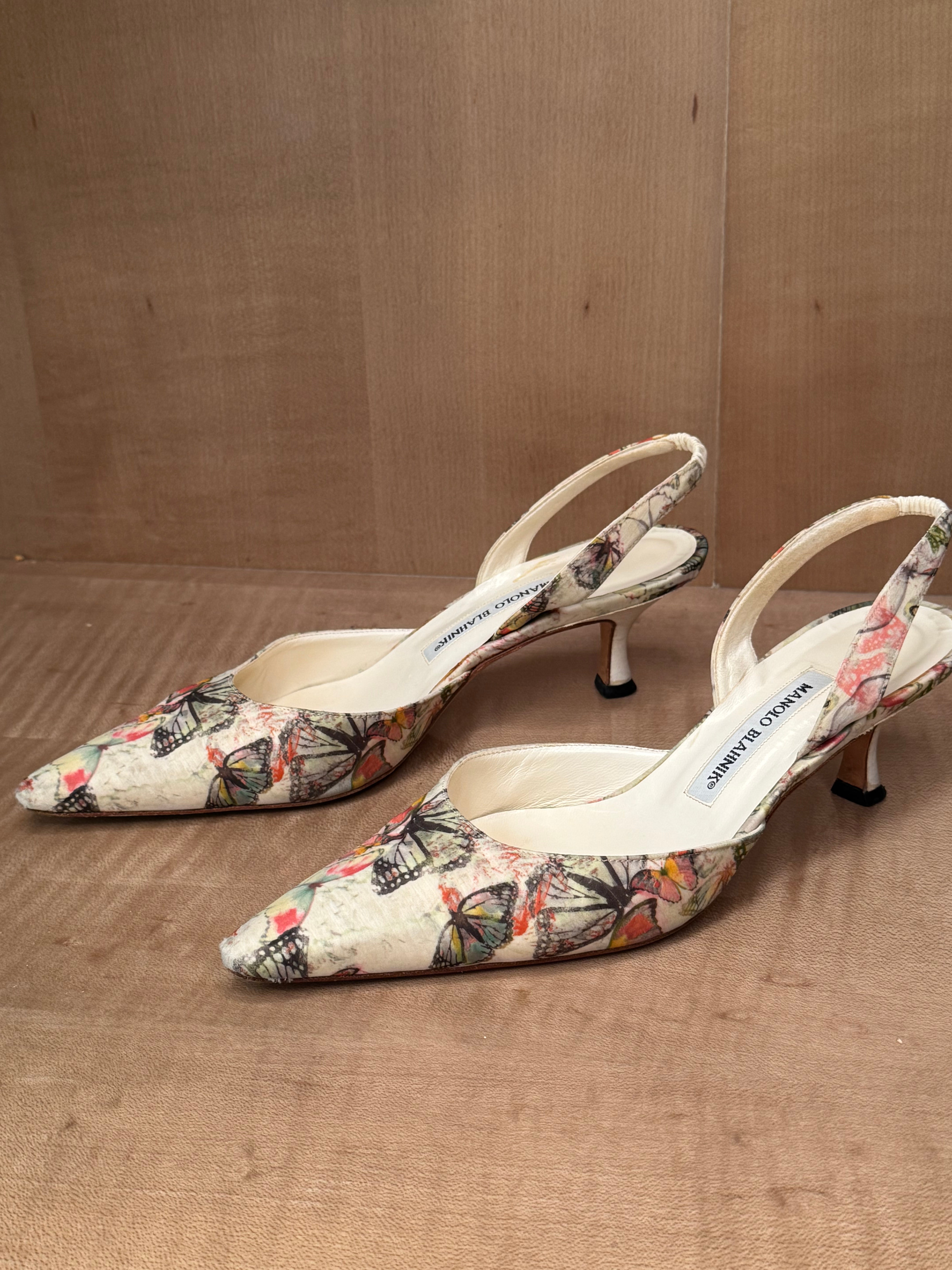 Butterfly Print Carolyn Sling Backs ( 39)