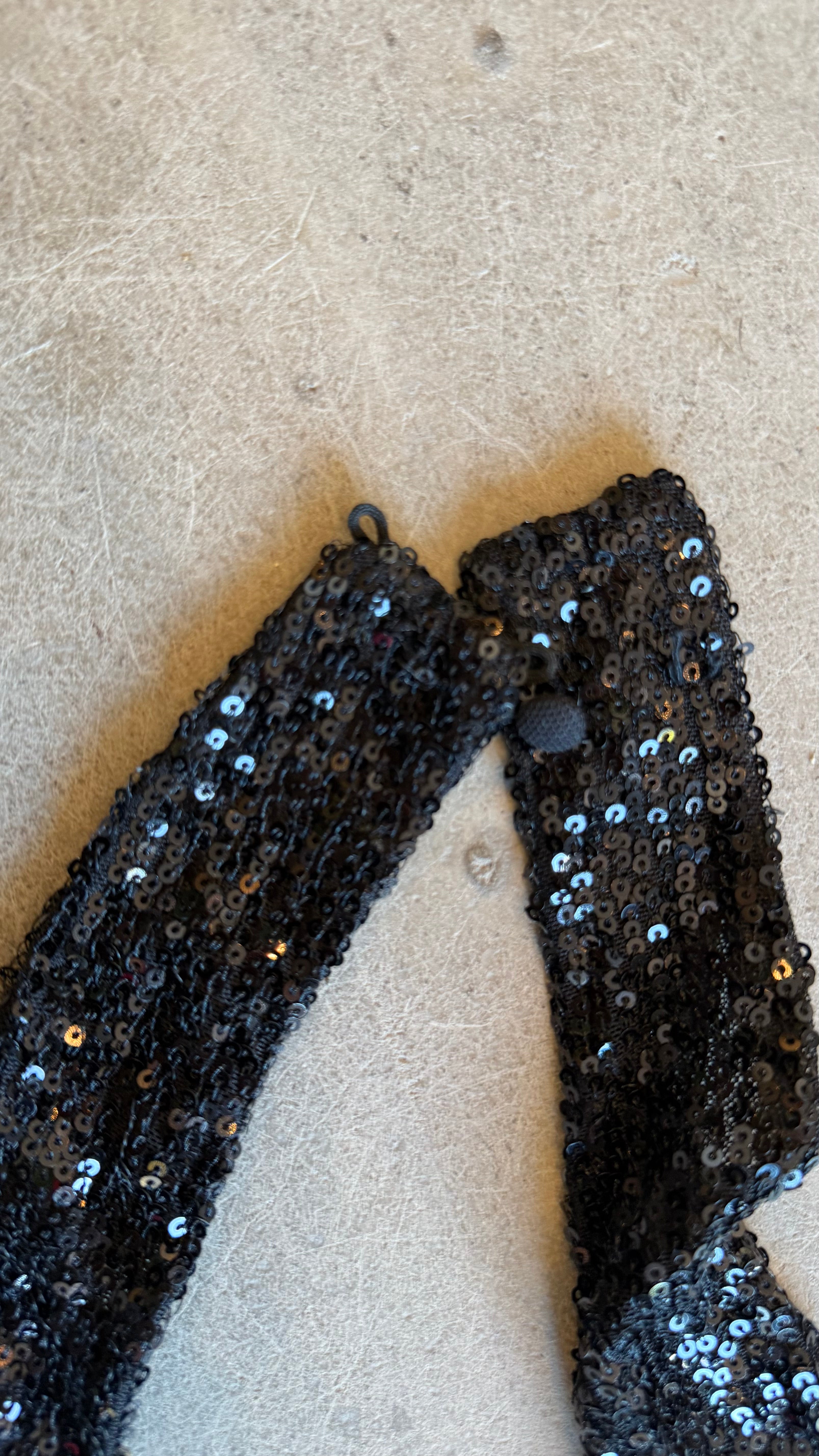 Black Sequin Midi Dress