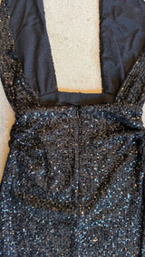 Black Sequin Midi Dress