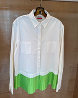 Shirt with Green Pleats