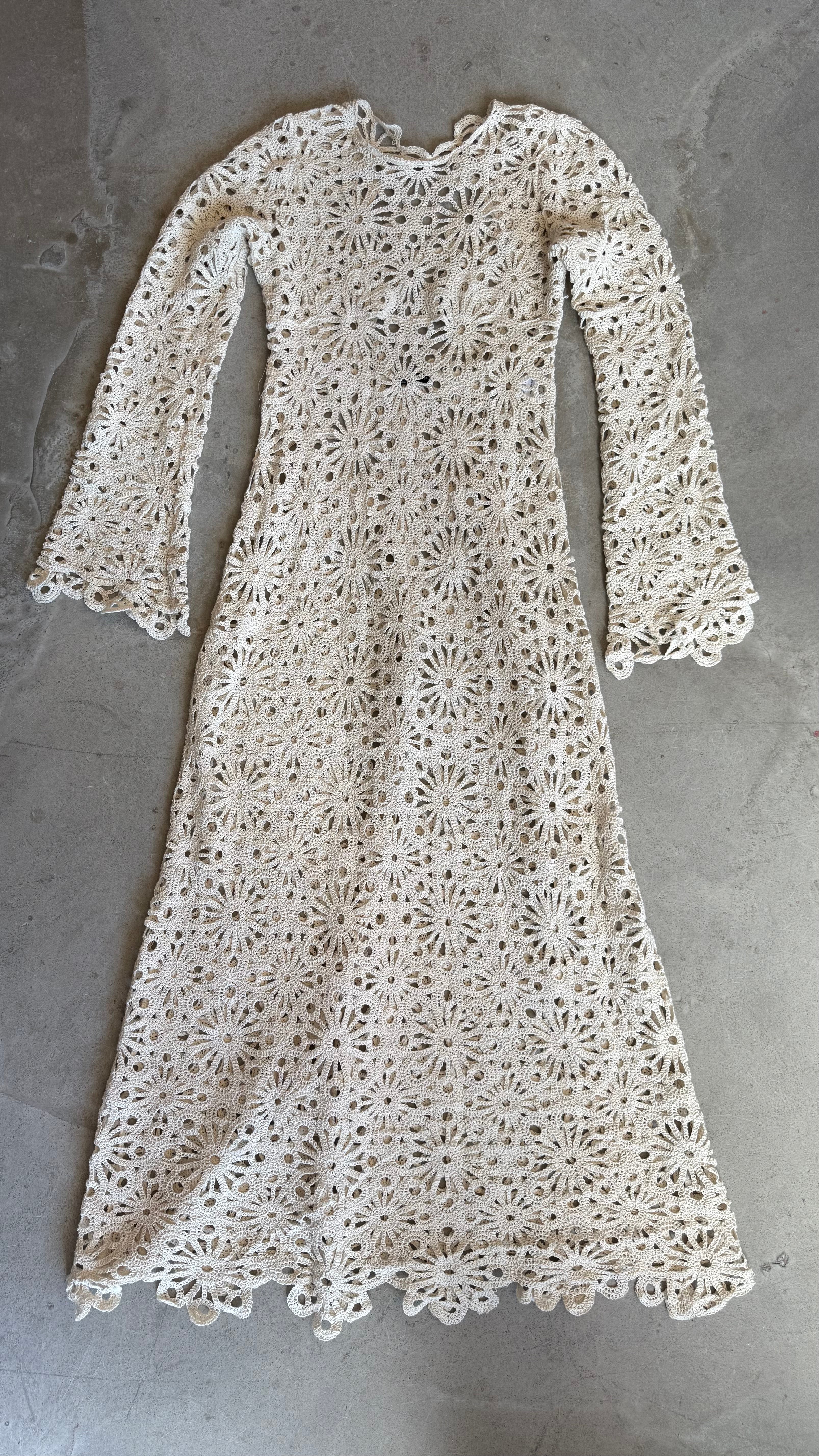 Long Beige Knit Dress