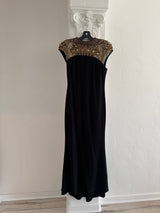 Black Gown With Amazing Golden Beaded Embellishment