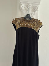 Black Gown With Amazing Golden Beaded Embellishment