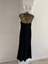 Black Gown With Amazing Golden Beaded Embellishment