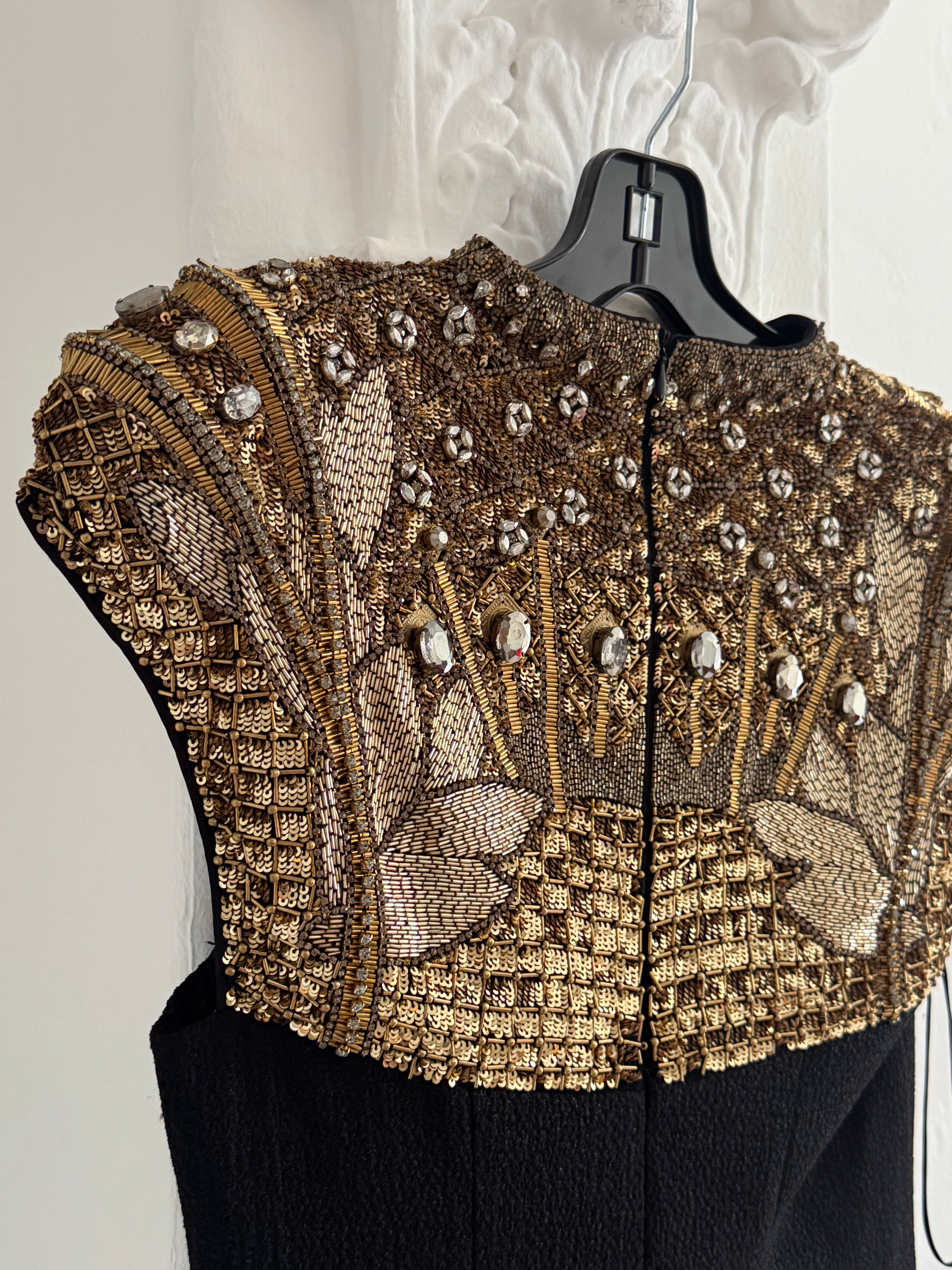 Black Gown With Amazing Golden Beaded Embellishment