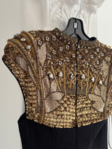 Black Gown With Amazing Golden Beaded Embellishment