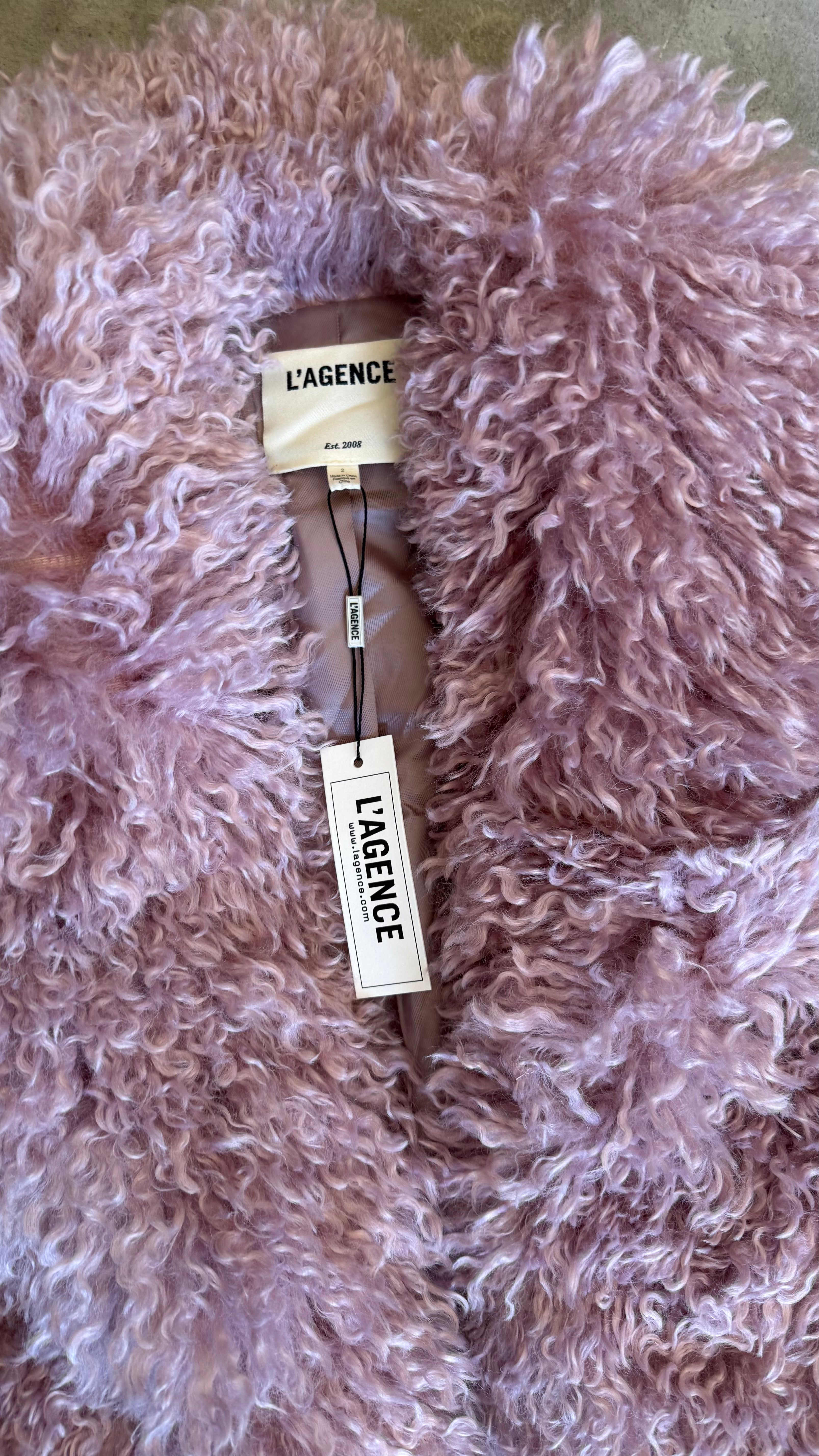 Toira Faux Fur Coat In Pink