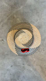 Straw Pom Pom Hat