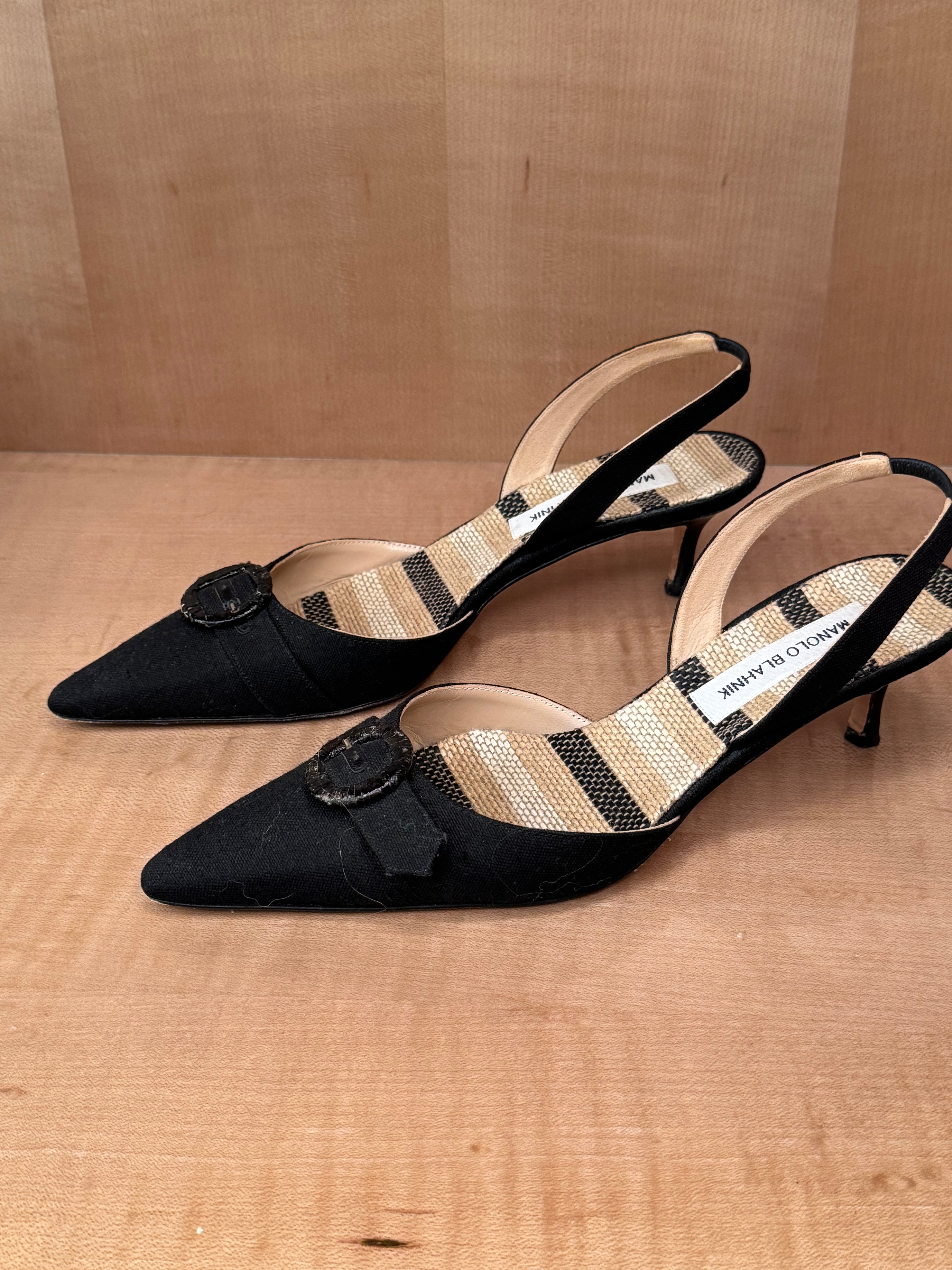 Buckle Detail Slingback Pumps (39)