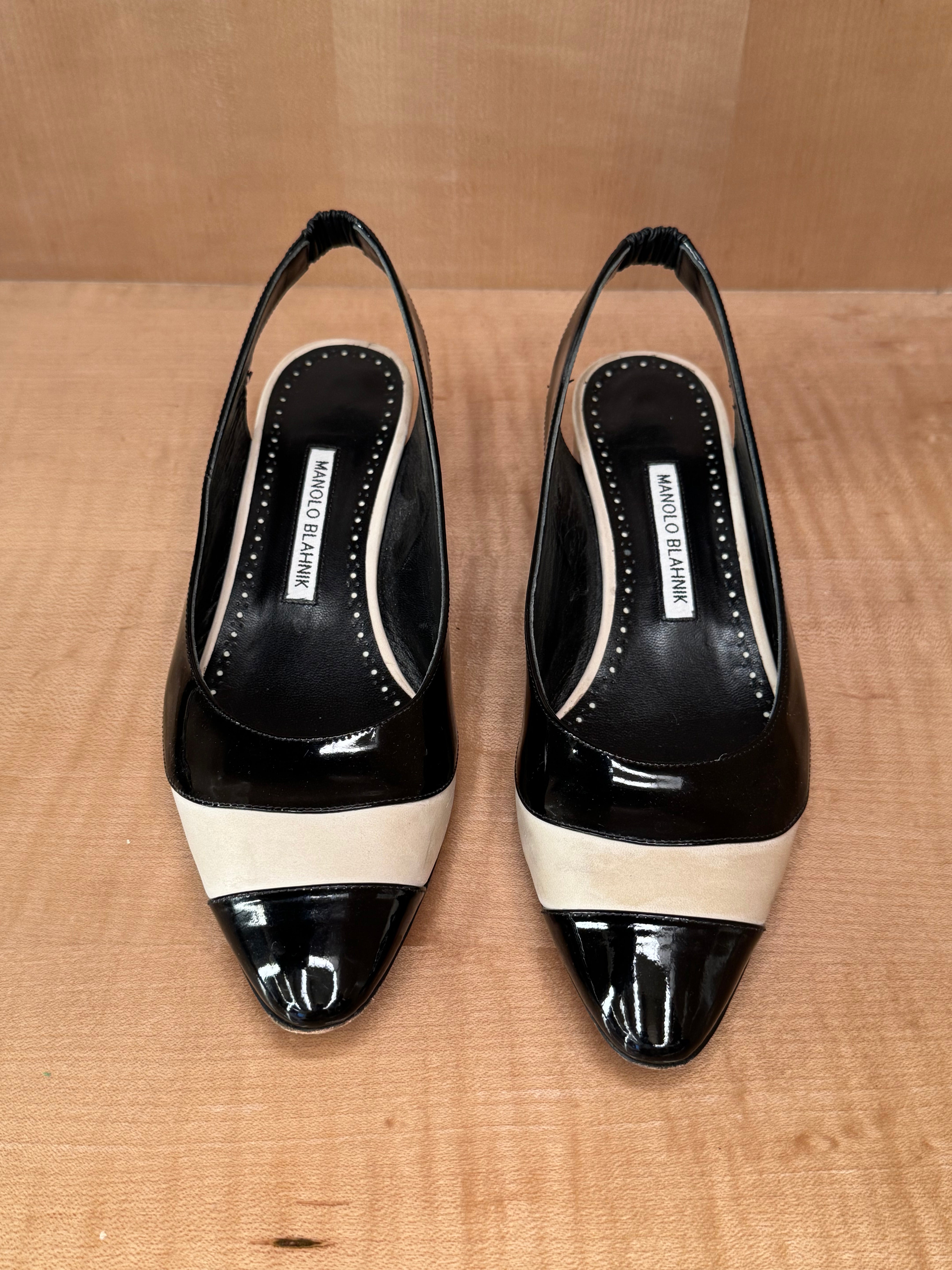 Black and White Sling Back Shoe (39.5)