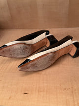 Black and White Sling Back Shoe (39.5)