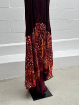 Vintage Gown with Fishtail Printed Train and Bust