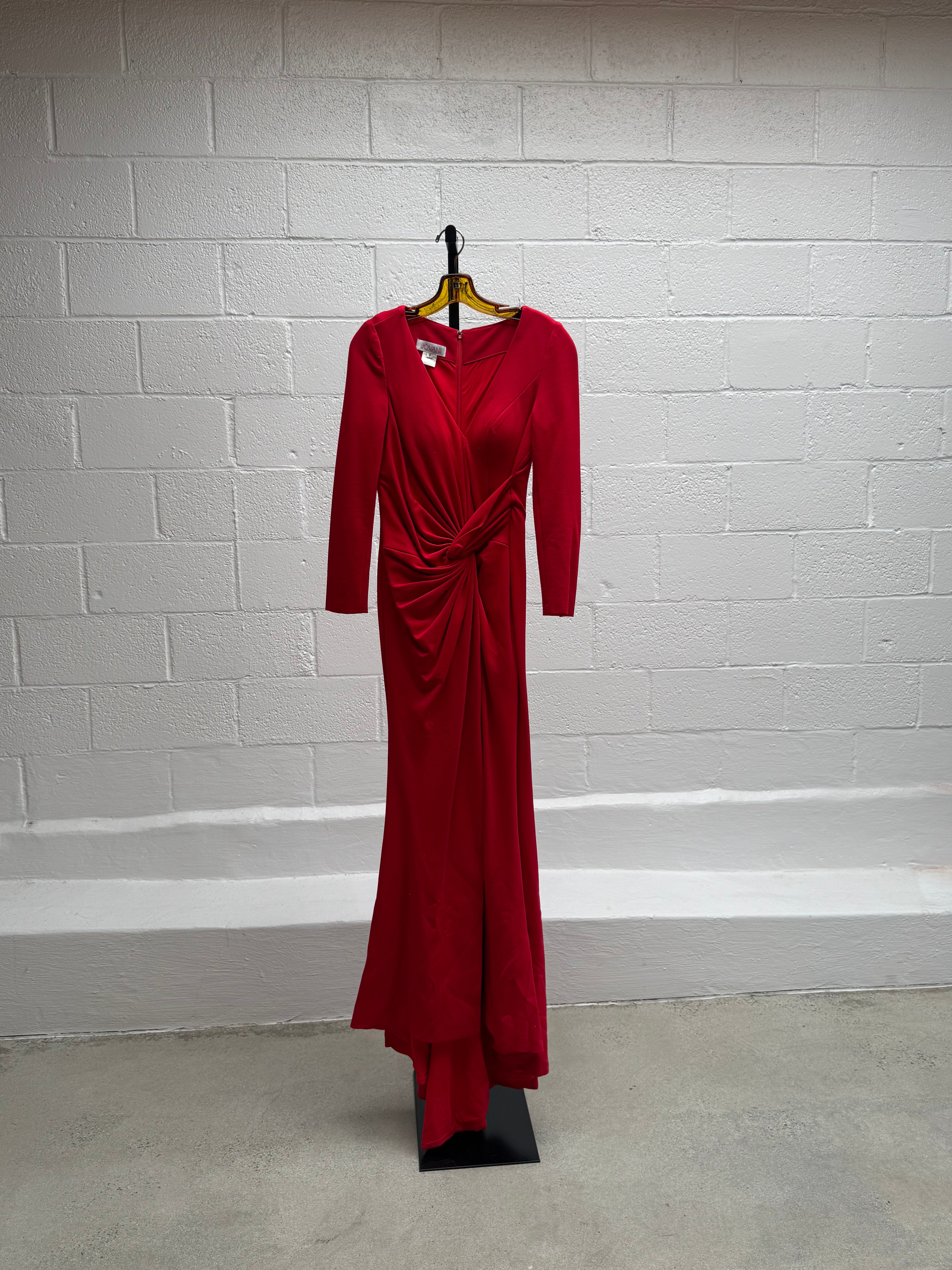 Red Rouched Gown
