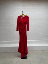 Red Rouched Gown